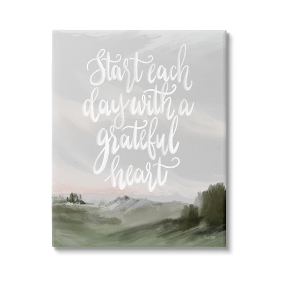 Stupell Industries Start Day with Grateful Heart Countryside Landscape Painting,24 x 30, Design by House Fenway