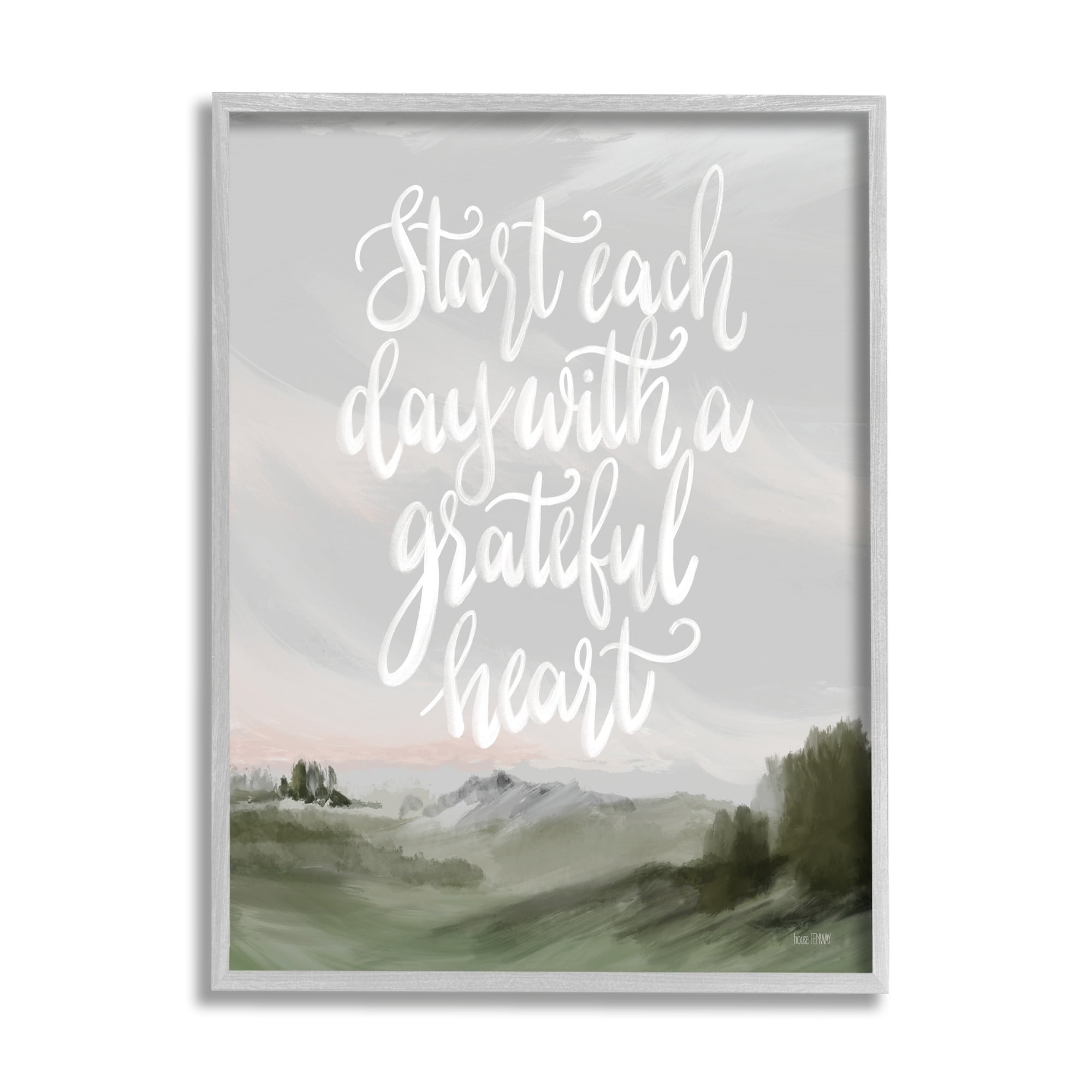 Stupell Industries Start Day with Grateful Heart Countryside Landscape Painting,24 x 30, Design by House Fenway