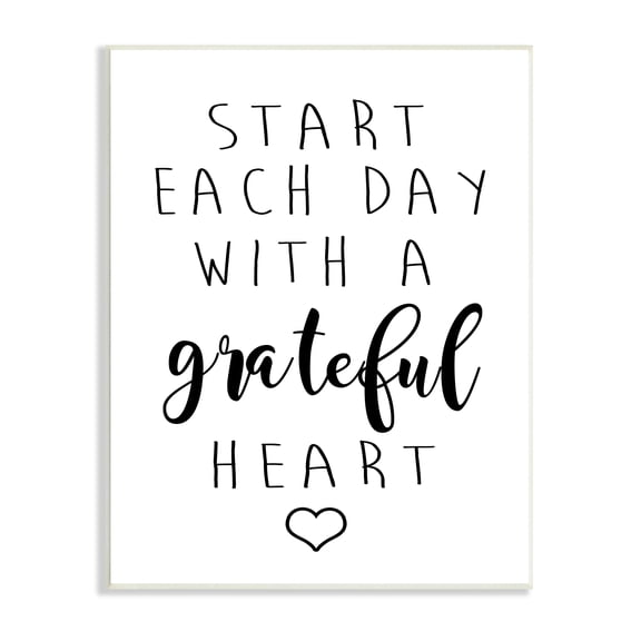 Stupell Industries Start Each Date with Grateful Heart Phrase Minimal Inspirational Painting Unframed Art Print Wall Art, 10 x 15