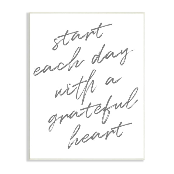 Stupell Industries Start Each Day Grateful Inspirational Phrase Distressed Typography, 10 x 15, Designed by Sd Graphics Studio