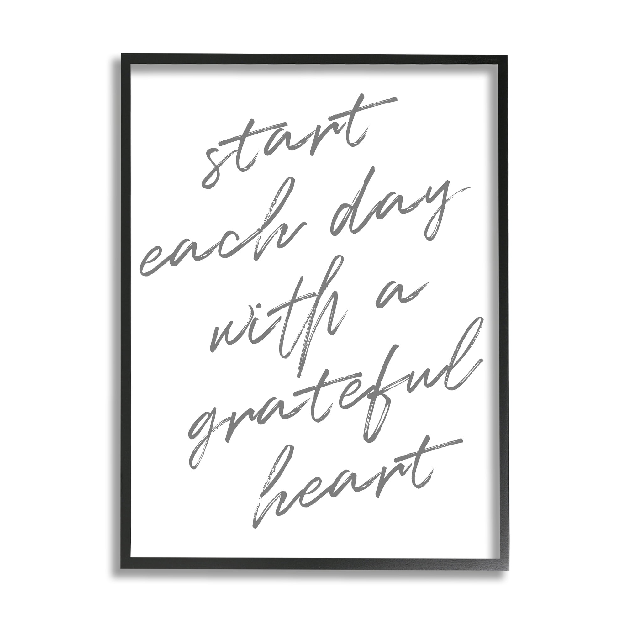 Stupell Industries Start Each Day Grateful Inspirational Phrase Distressed Typography, 11 x 14, Designed by Sd Graphics Studio