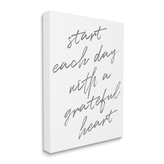 Stupell Industries Start Each Day Grateful Inspirational Phrase Distressed Typography, 16 x 20, Designed by Sd Graphics Studio