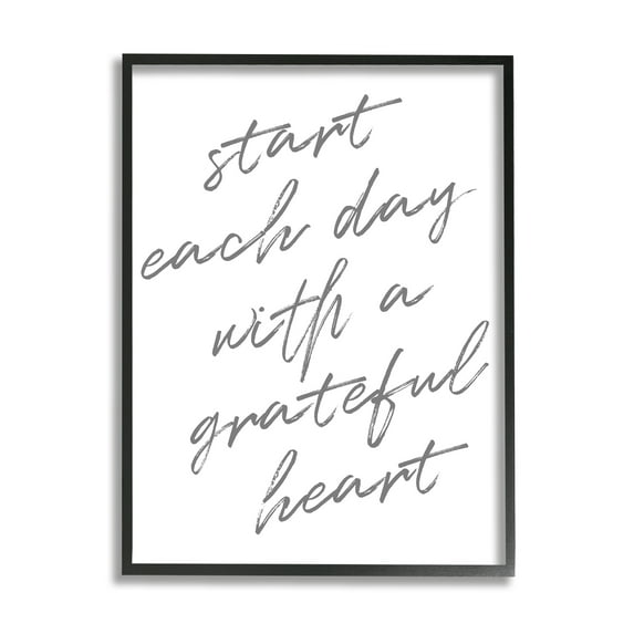 Stupell Industries Start Each Day Grateful Inspirational Phrase Distressed Typography, 16 x 20, Designed by Sd Graphics Studio