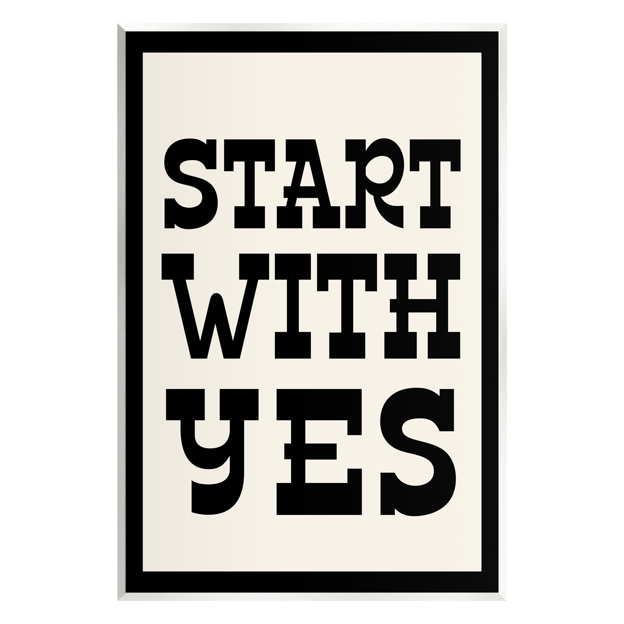 Stupell Industries Start With Yes Phrase Inspirational Painting Unframed Art Print Wall Art, 10 x 15