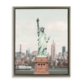 thumbnail image 1 of Stupell Industries Statue of Liberty Skyline Cities & Countries Photography Brown Floater Framed Canvas Art Print Wall Art, 25 x 31, 1 of 10