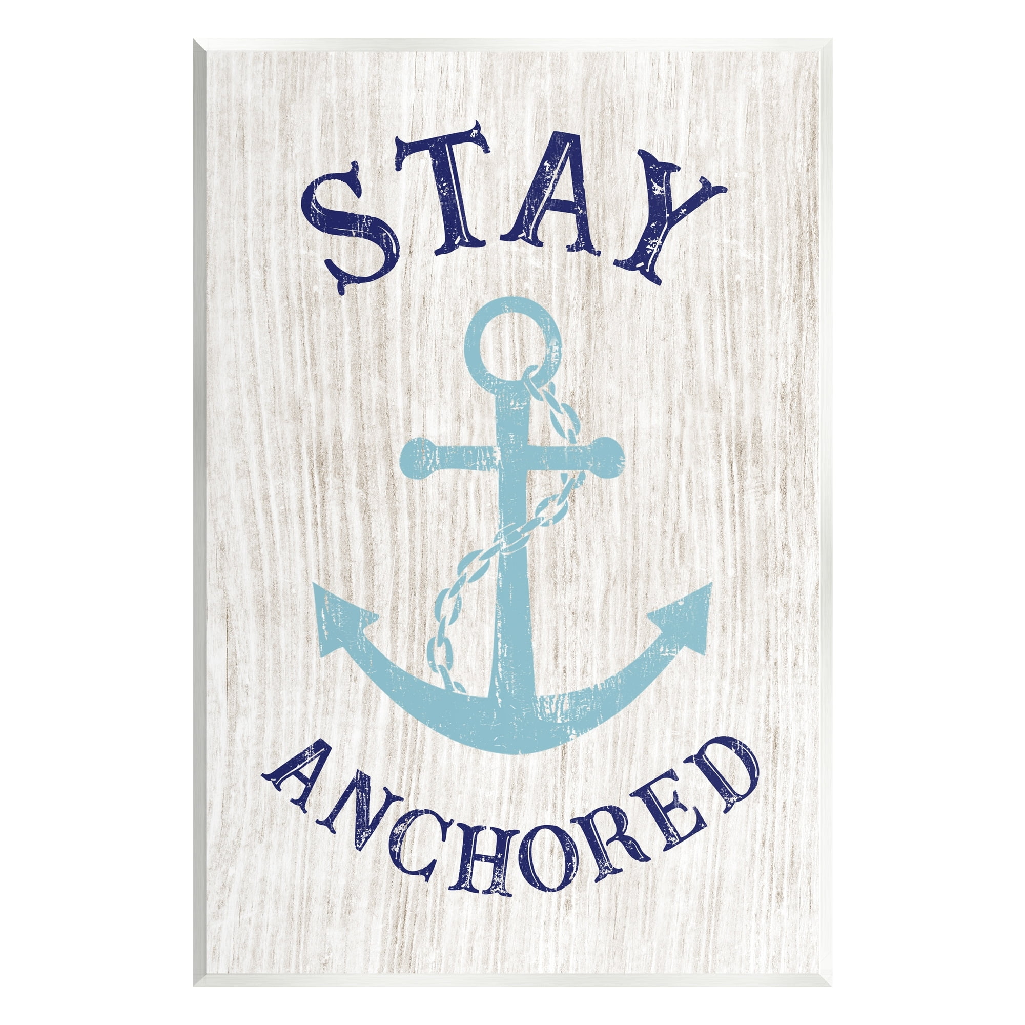 Stupell Industries Stay Anchored Rustic Nautical Beach Typography Graphic Art Unframed Art Print Wall Art, Design by CAD Designs