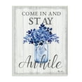 thumbnail image 1 of Stupell Industries Stay Awhile Blue Flower Jar Grey Word Design Graphic Art Unframed Art Print Wall Art, 10x15, by Sheri Hart, 1 of 6