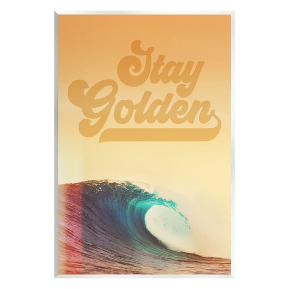 Stupell Industries Stay Golden Beach Waves Nature Painting Unframed Art Print Wall Art, 10 x 15