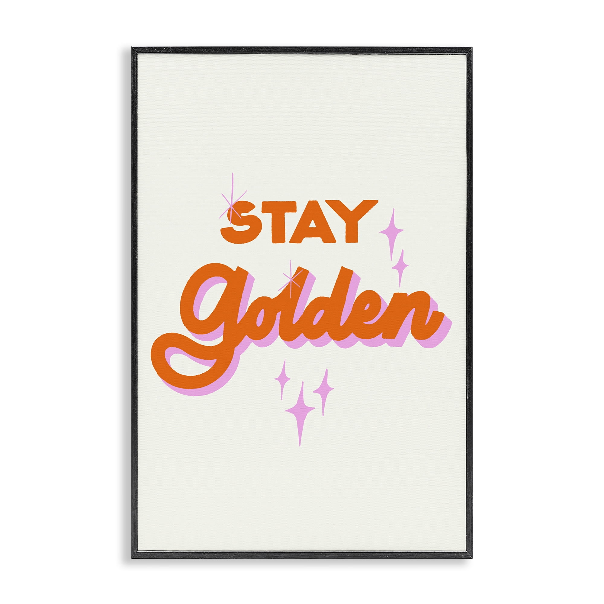 Stupell Industries Stay Golden Retro Letters Black Framed Giclee Art, design by Indira Prieto | IndySign