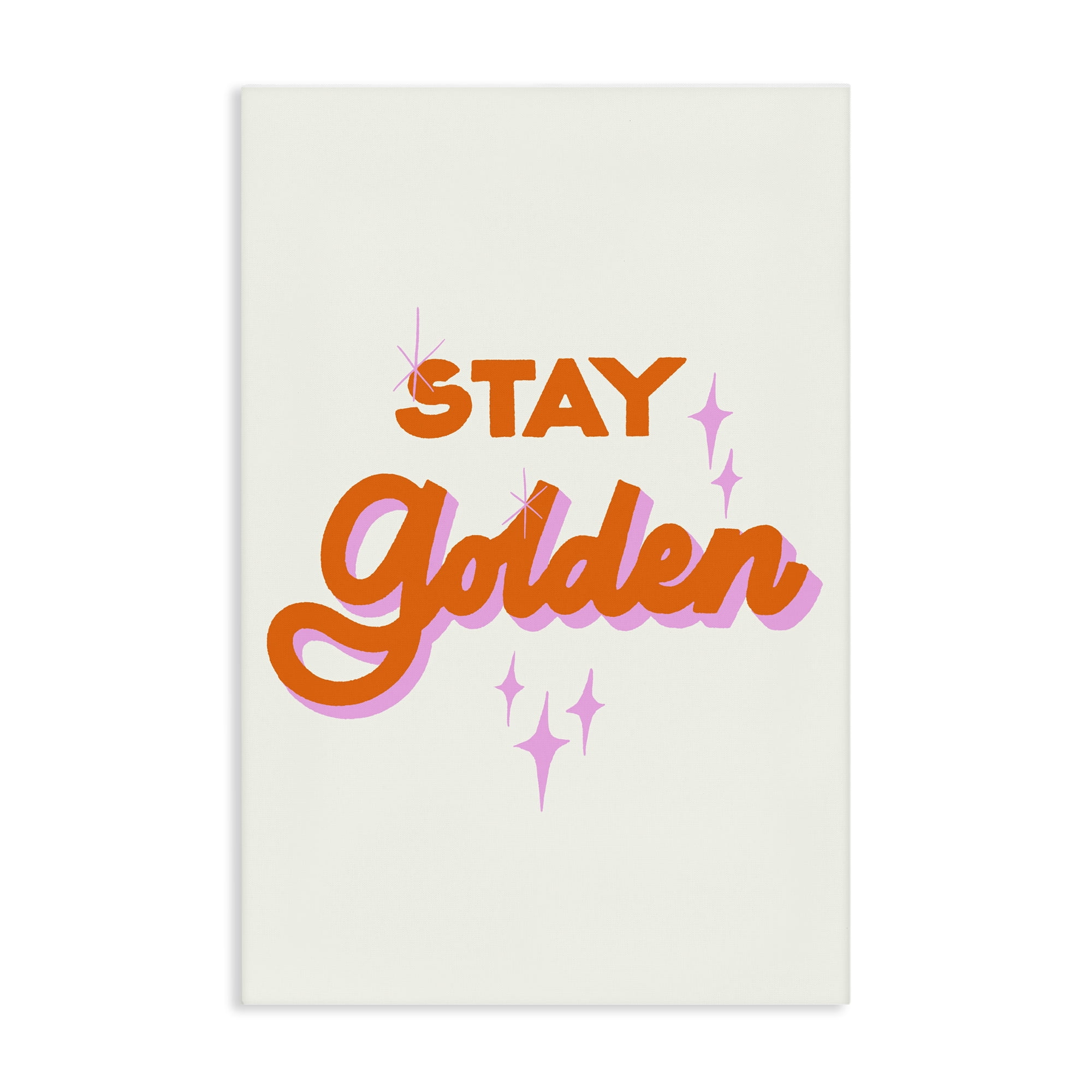 Stupell Industries Stay Golden Retro Letters Canvas Wall Art, design by Indira Prieto | IndySign