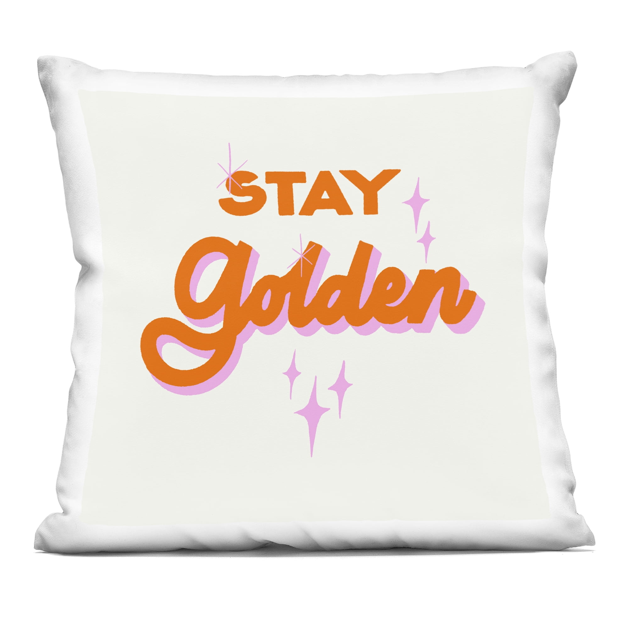 Stupell Industries Stay Golden Retro Letters Decorative Printed Throw Pillow, design by Indira Prieto | IndySign, 18 x 7 x 18