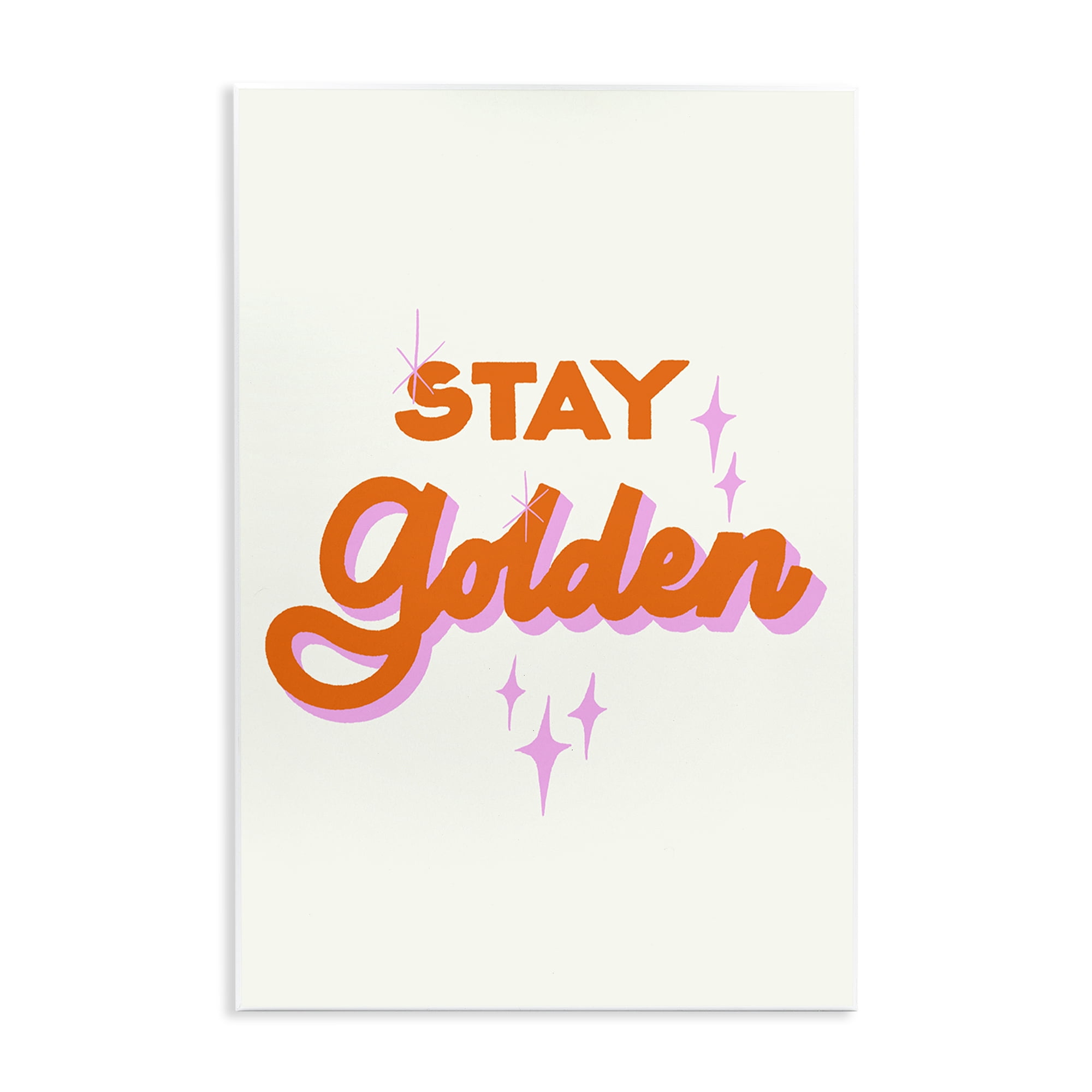 Stupell Industries Stay Golden Retro Letters Wall Plaque Art, design by Indira Prieto | IndySign