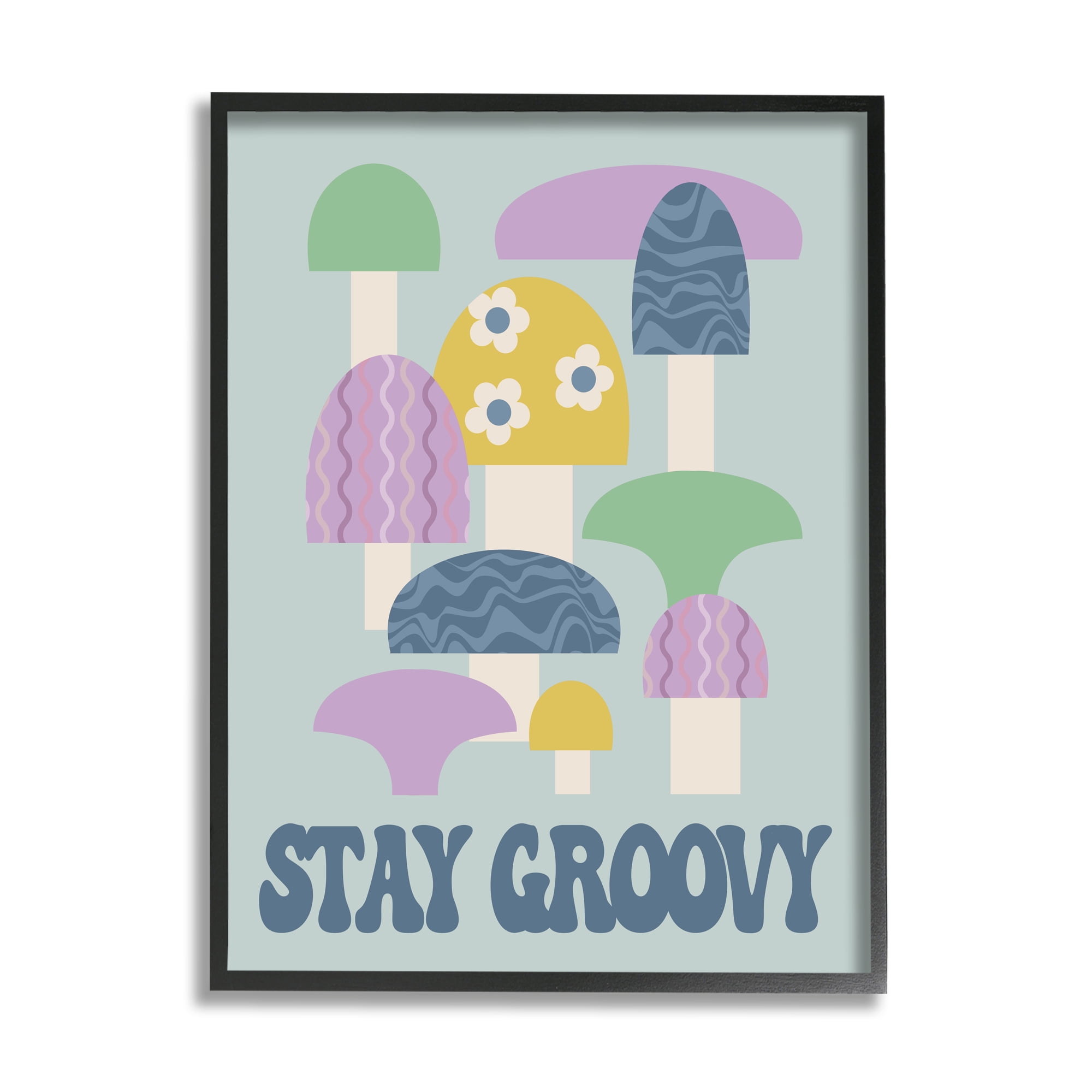 Stupell Industries Stay Groovy Botanicals Botanical & Floral Painting Black Framed Art Print Wall Art, 24 x 30