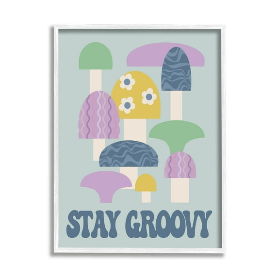 Stupell Industries Stay Groovy Botanicals Botanical & Floral Painting White Framed Art Print Wall Art, 24 x 30
