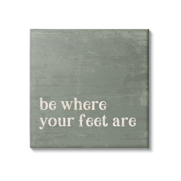 Stupell Industries Stay Grounded Inspiring Rustic Typography Phrase Graphic Art Gallery Wrapped Canvas Print Wall Art, Design by Jennifer Pugh