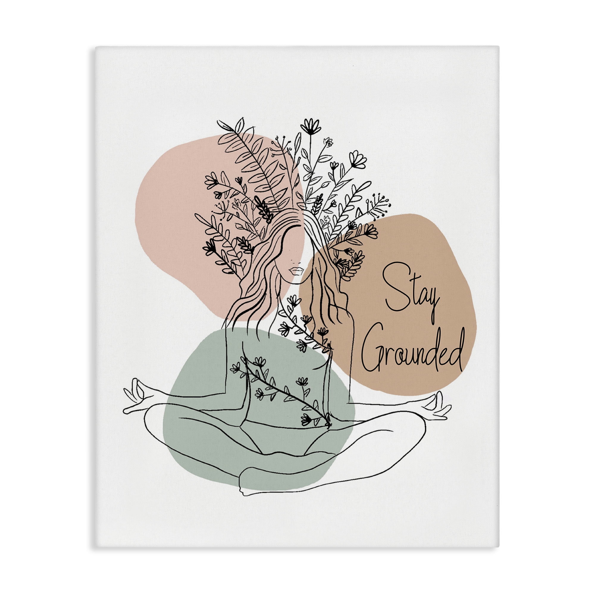 Stupell Industries Stay Grounded Portrait Typography Painting Gallery Wrapped Canvas Art Print Wall Art, 24 x 30