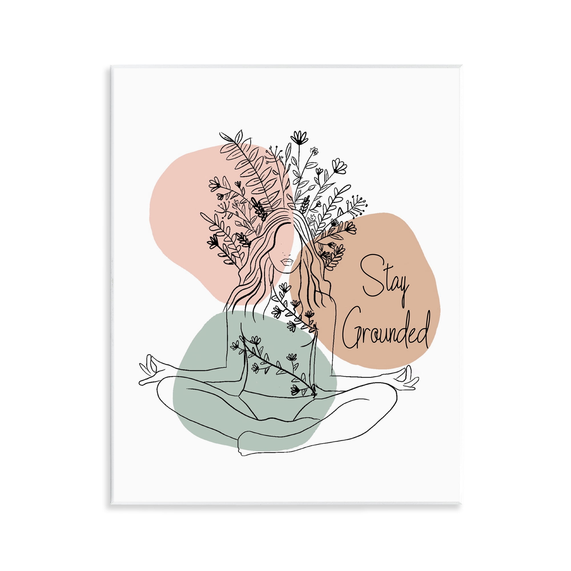 Stupell Industries Stay Grounded Portrait Typography Painting Unframed Art Print Wall Art, 11 x 14