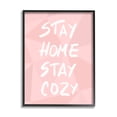 thumbnail image 1 of Stupell Industries Stay Home Stay Cozy Geometric Pink Pattern Black Framed by Anna Quach, 1 of 5