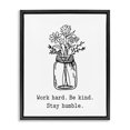 thumbnail image 1 of Stupell Industries Shabby Chic Stay Humble Casual Floral Line Doodle Bouquet Black Floating Frame Canvas Art, 17 x 21, by Lettered and Lined, 1 of 7
