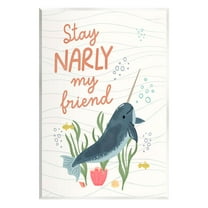 Stupell Industries Stay Narly My Friend Narwhal Graphic Art Unframed Art Print Wall Art, Design by Nina Blue