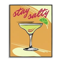 Stupell Industries Stay Salty Cocktail Food & Beverage Painting Black Framed Art Print Wall Art, 11 x 14