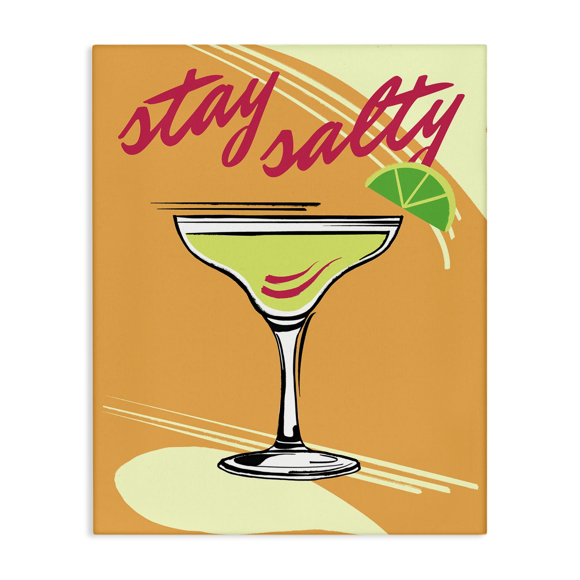 Stupell Industries Stay Salty Cocktail Food & Beverage Painting Wrapped Canvas Art Print Wall Art, 30 x 40