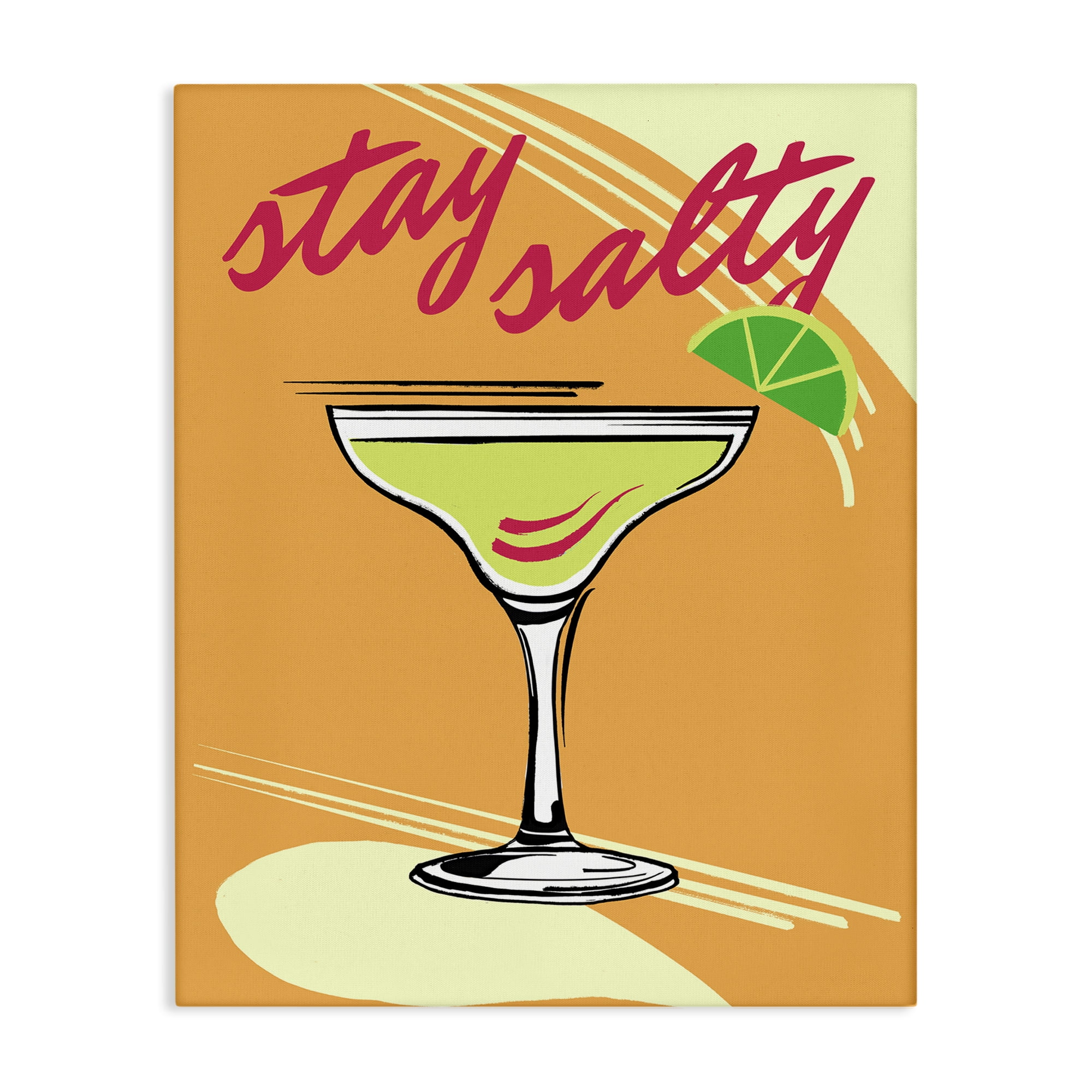 Stupell Industries Stay Salty Margarita Food & Beverage Painting Wrapped Canvas Art Print Wall Art, 30 x 40