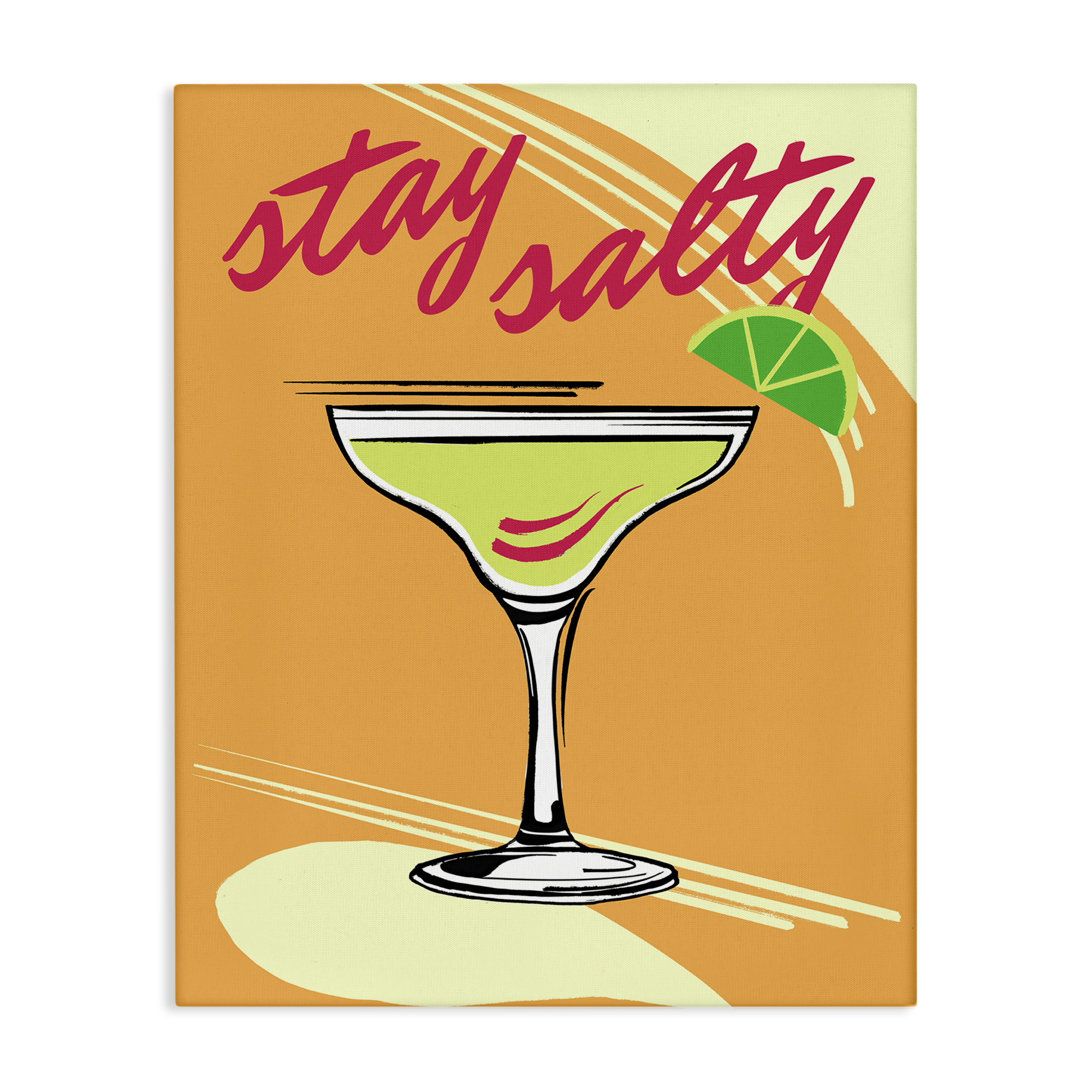 Stupell Industries Stay Salty Margarita Food & Beverage Painting Wrapped Canvas Art Print Wall Art, 36 x 48