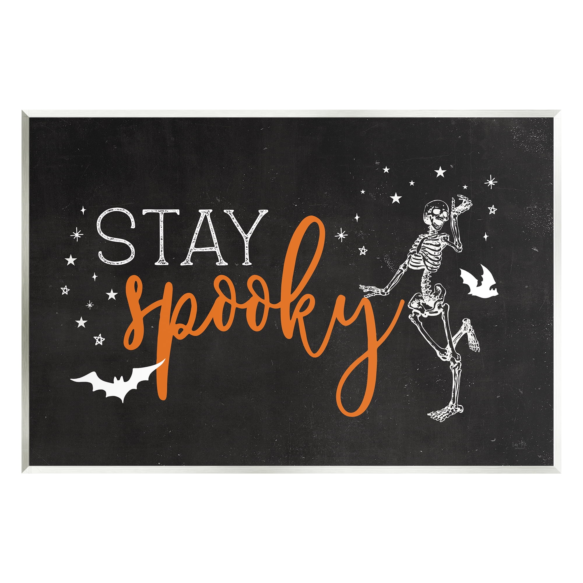Stupell Industries Stay Spooky Skeleton Holiday Painting Unframed Art Print Wall Art, 19 x 13