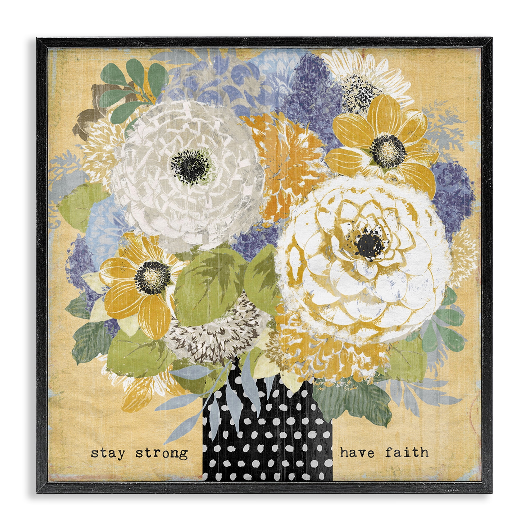 Stupell Industries Stay Strong Have Faith Black Framed Giclee Art, design by Suzanne Nicoll