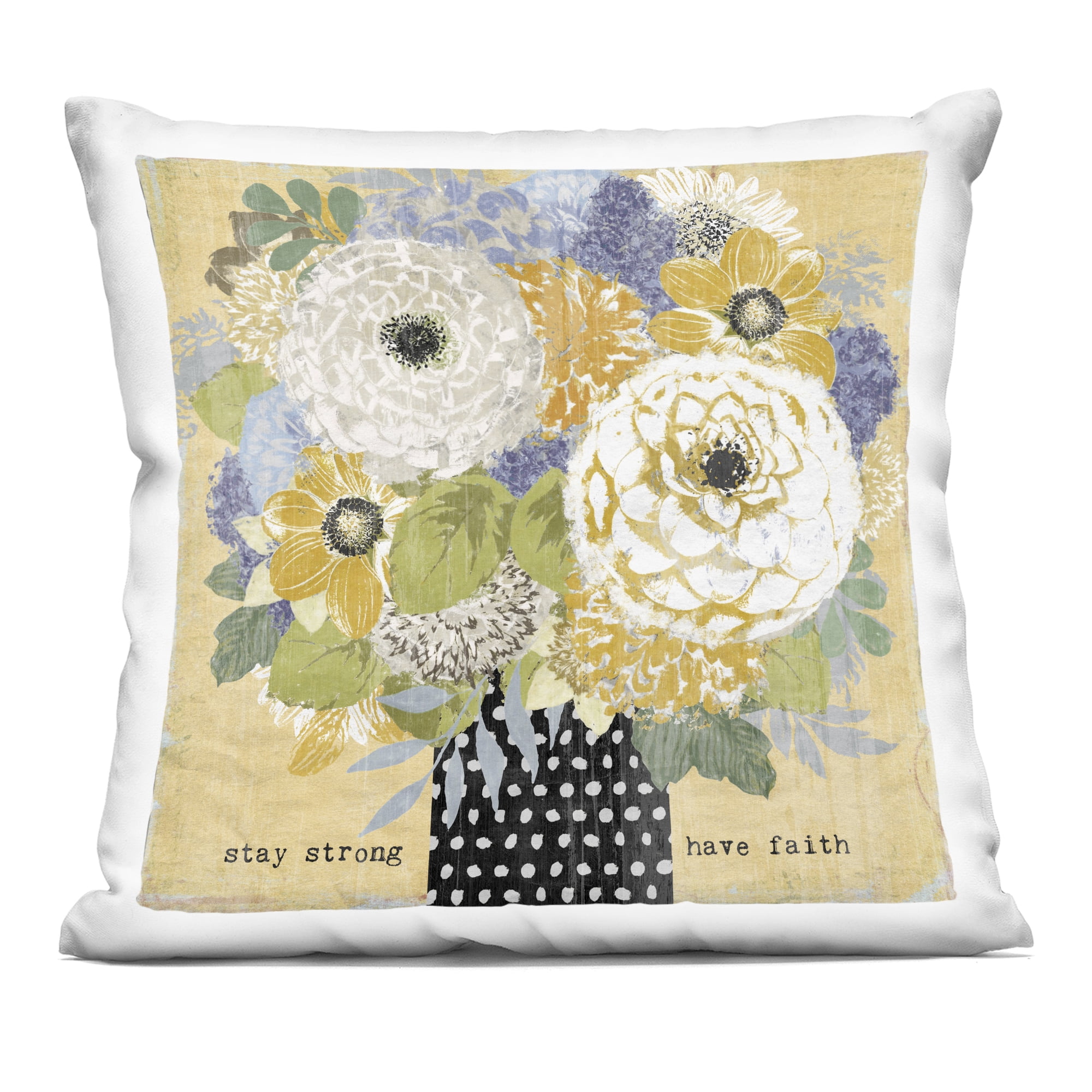 Stupell Industries Stay Strong Have Faith Decorative Printed Throw Pillow, design by Suzanne Nicoll, 18 x 7 x 18