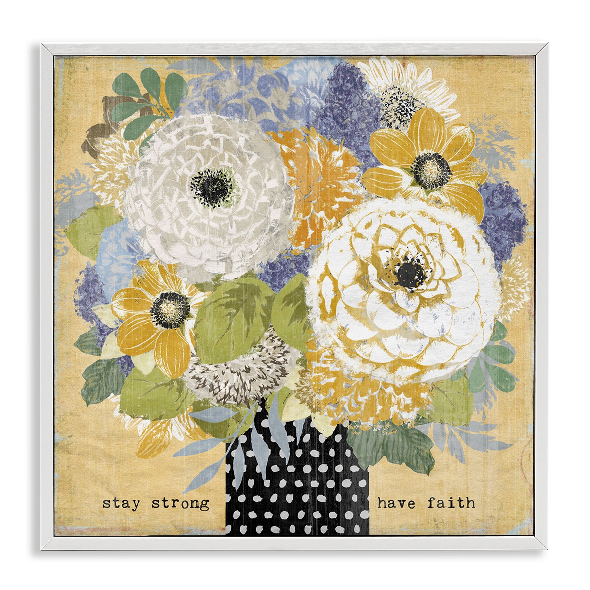 Stupell Industries Stay Strong Have Faith White Framed Giclee Art, design by Suzanne Nicoll