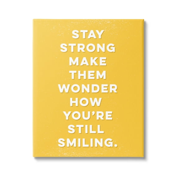 Stupell Industries Stay Strong Inspirational Phrase Graphic Art Gallery Wrapped Canvas Print Wall Art, Design by K. Kaufman