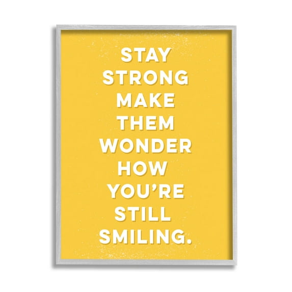 Stupell Industries Stay Strong Inspirational Phrase Graphic Art Gray Framed Art Print Wall Art, Design by K. Kaufman