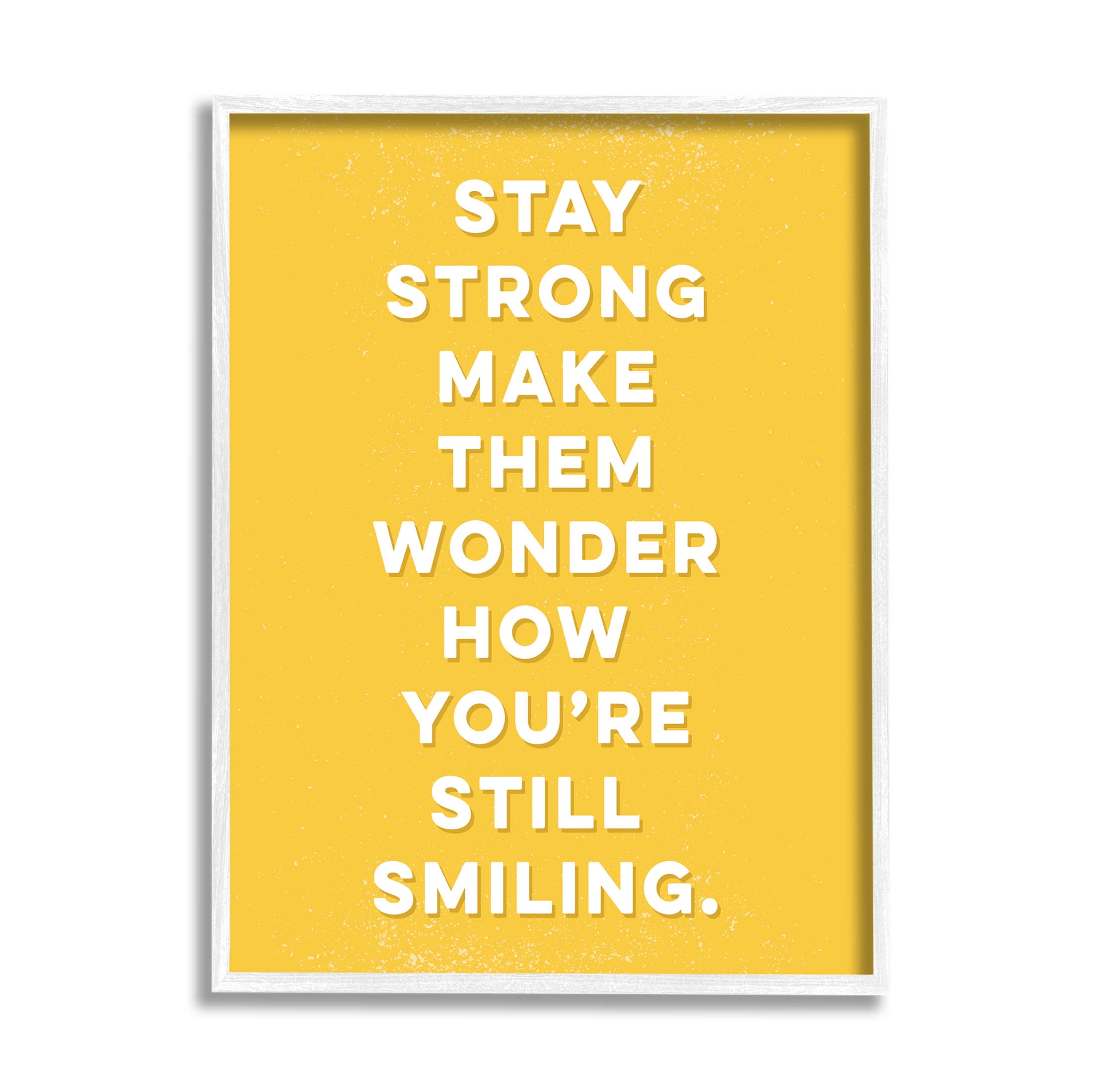 Stupell Industries Stay Strong Inspirational Phrase Graphic Art White Framed Art Print Wall Art, Design by K. Kaufman