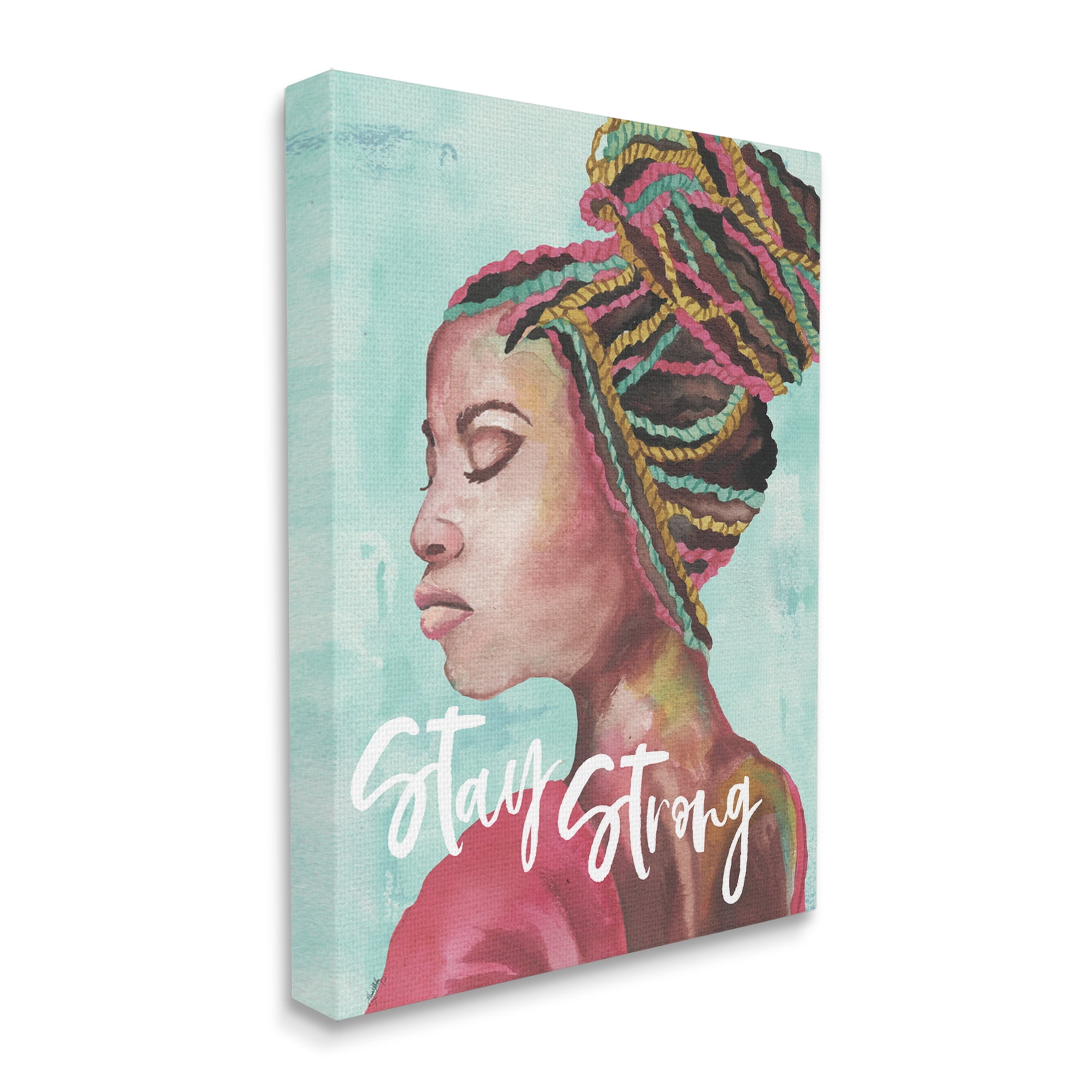 Stupell Industries Stay Strong Inspirational Powerful Woman Braided Hair, 30 x 40, Designed by Elizabeth Medley