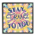 thumbnail image 1 of Stupell Industries Stay True To You Bold Motivational Tie Dye Pattern Graphic Art Black Framed Art Print Wall Art, Design by Caroline Alfreds, 1 of 5