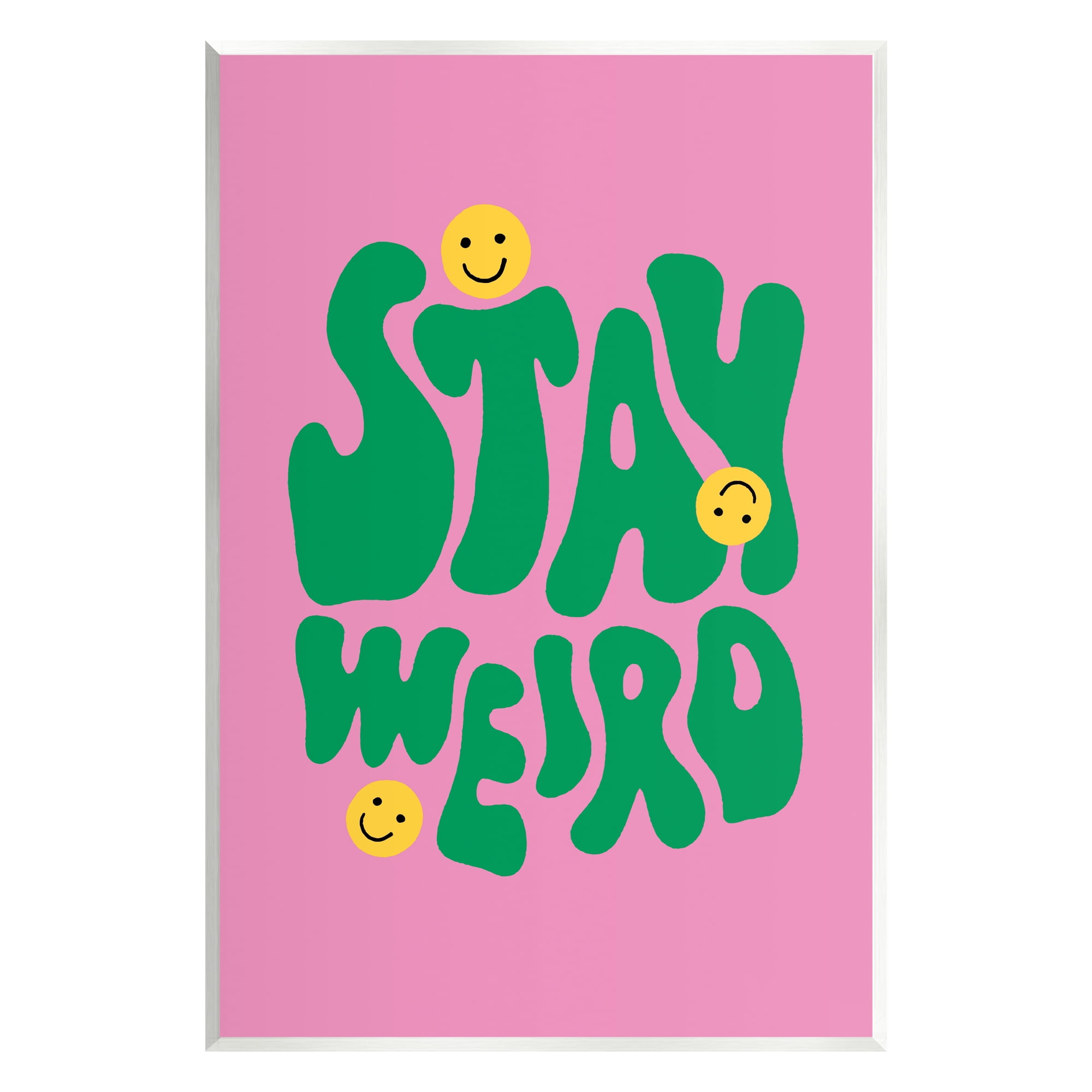 Stupell Industries Stay Weird Retro Smilies Typography Painting Unframed Art Print Wall Art, 10 x 15