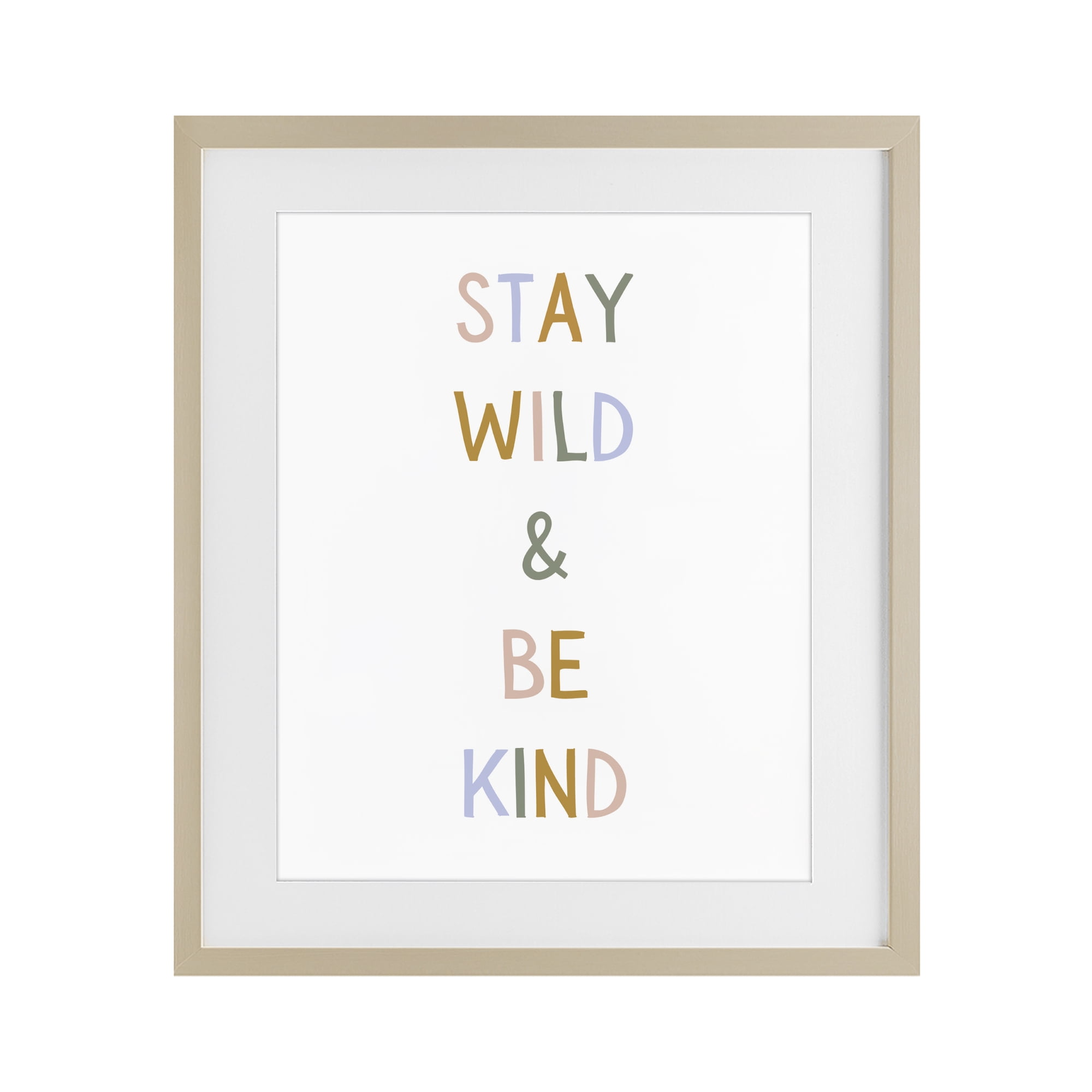 Stupell Industries Stay Wild Be Kind Birch Framed Print Under Glass, design by Katie Griggs