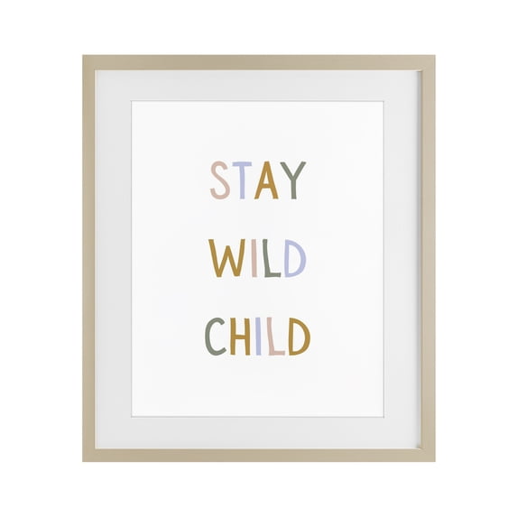 Stupell Industries Contemporary Stay Wild Child Birch Framed Print Under Glass, 17 x 21, by Katie Griggs
