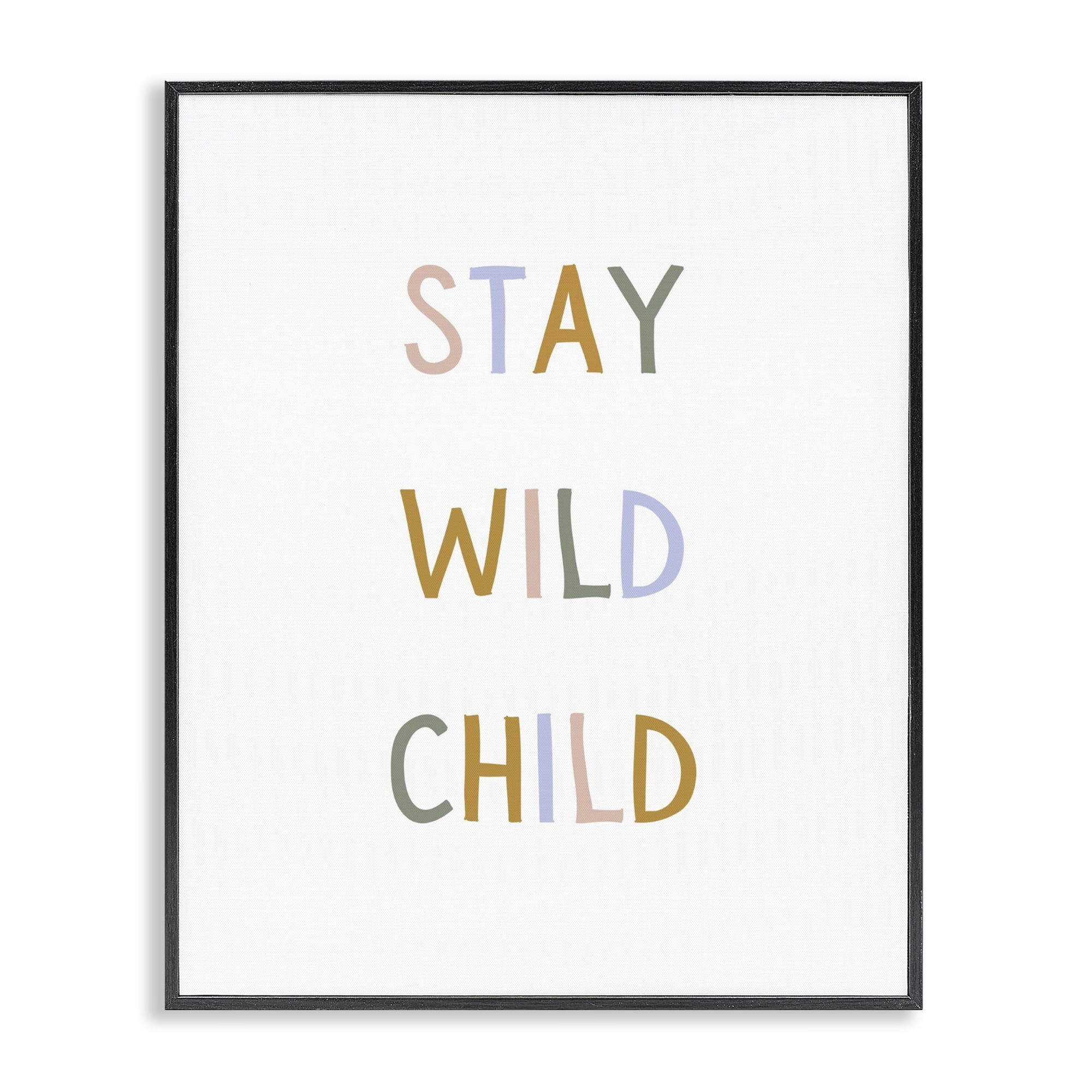 Stupell Industries Stay Wild Child Black Framed Giclee Art, design by Katie Griggs