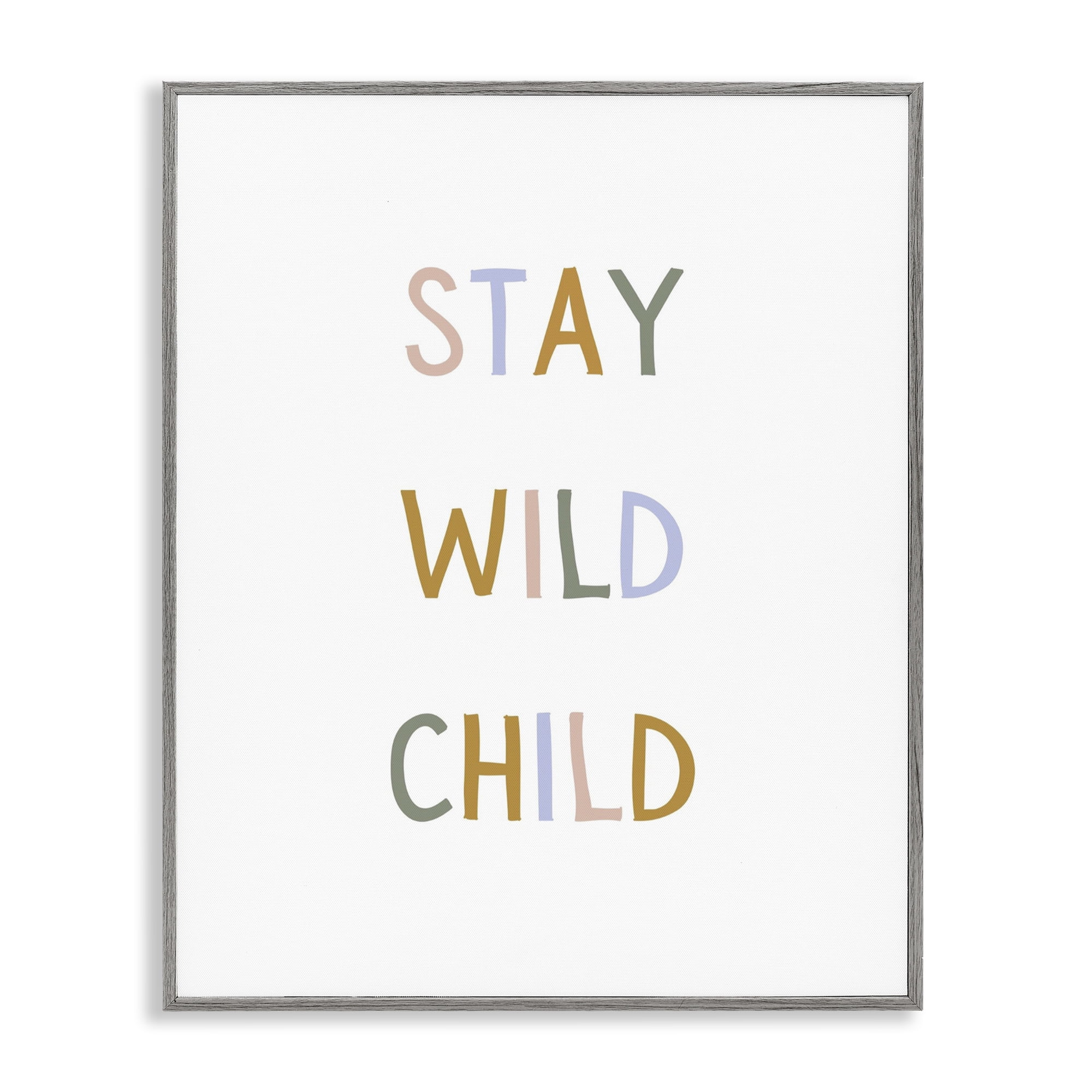 Stupell Industries Stay Wild Child Gray Framed Giclee Art, design by Katie Griggs