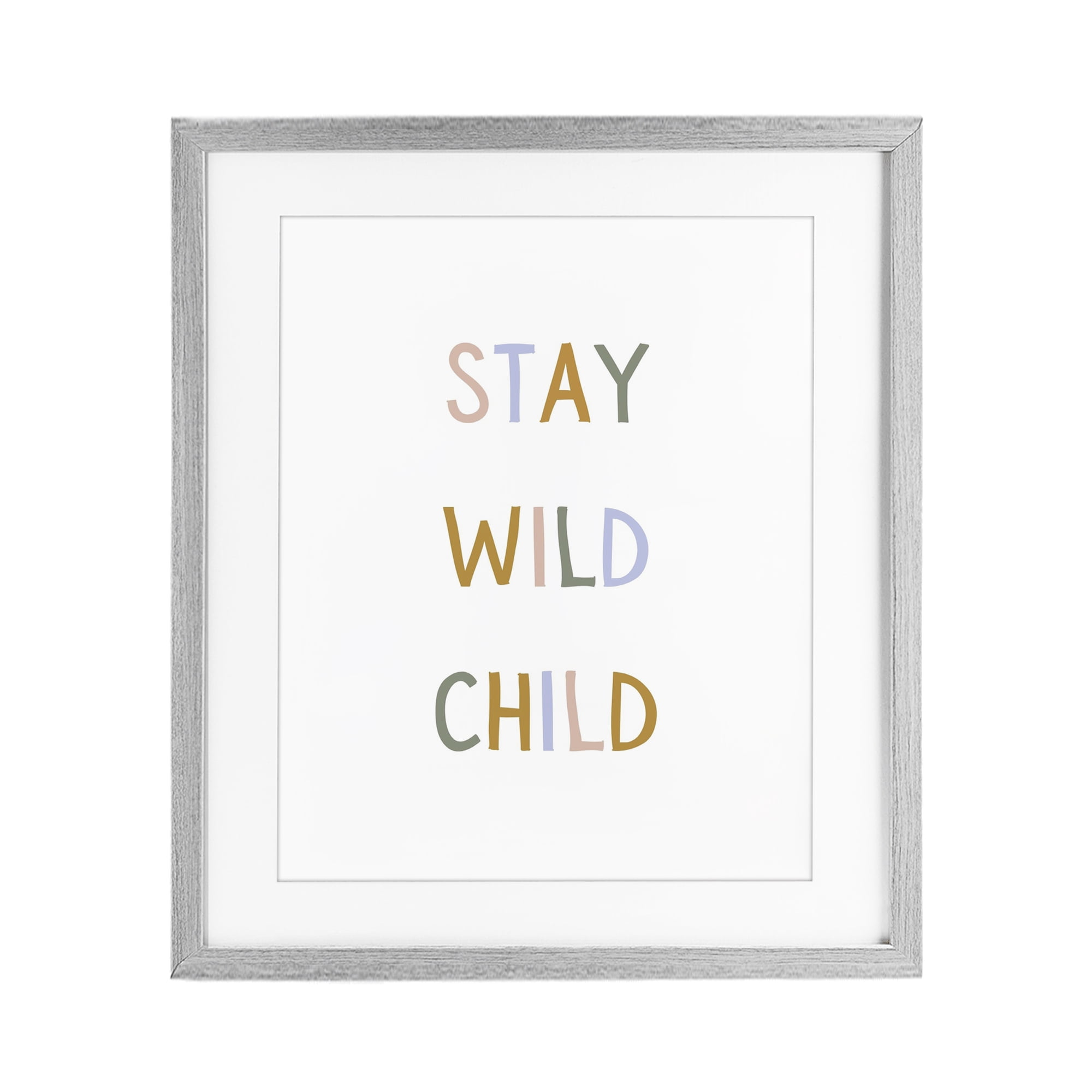 Stupell Industries Stay Wild Child Gray Framed Print Under Glass, design by Katie Griggs