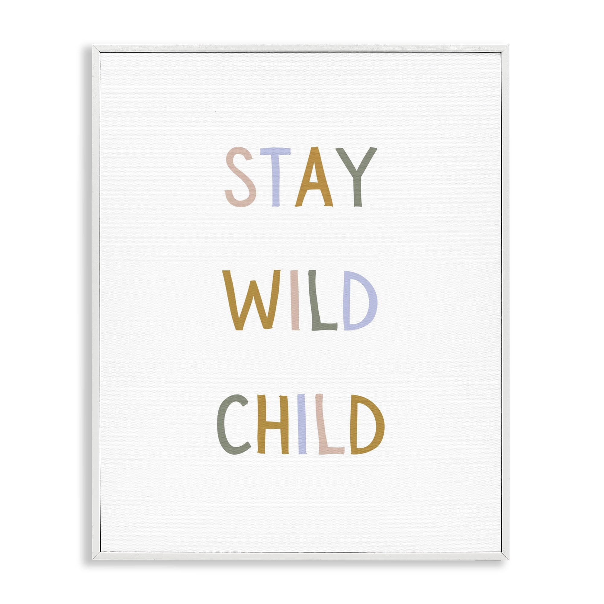 Stupell Industries Stay Wild Child White Framed Giclee Art, design by Katie Griggs