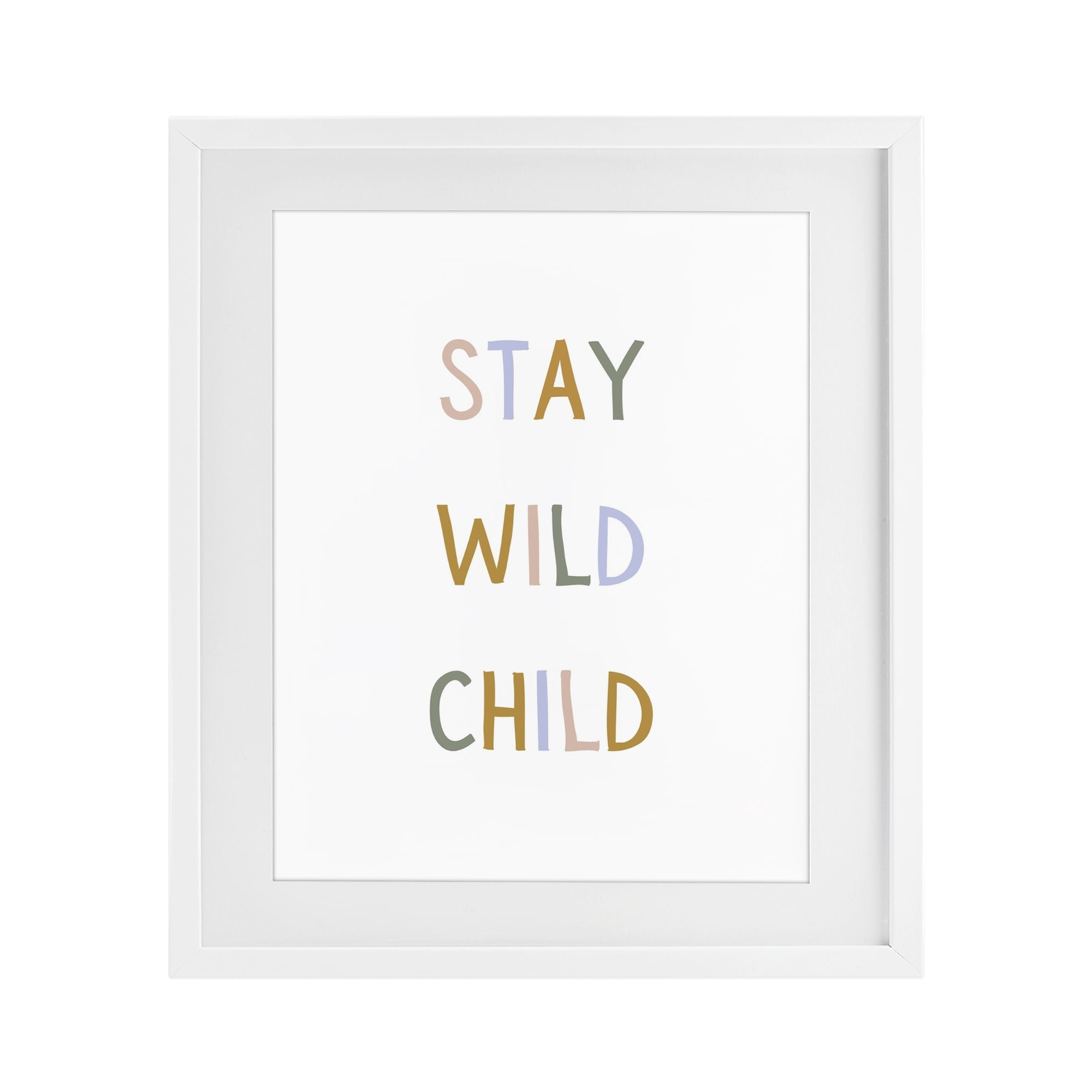 Stupell Industries Stay Wild Child White Framed Print Under Glass, design by Katie Griggs