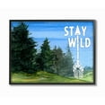 thumbnail image 1 of Stupell Industries Stay Wild Forest Landscape Blue Green Word Painting Framed Wall Art by The Saturday Evening Post, 1 of 1
