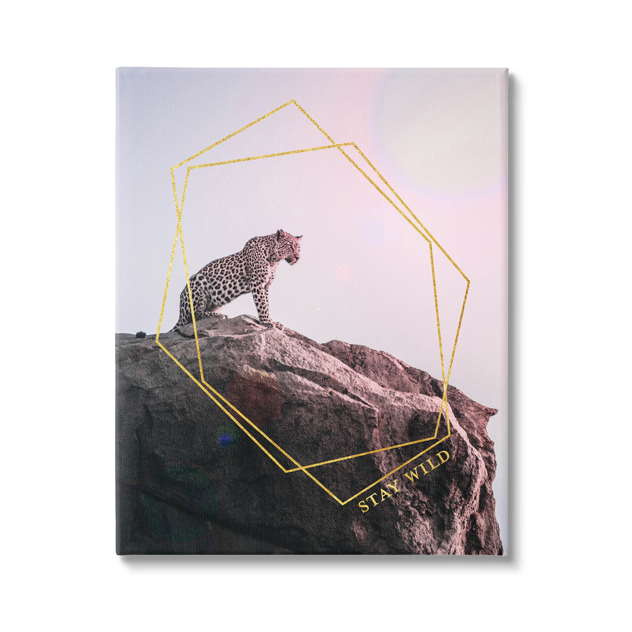 Stupell Industries Stay Wild Glam Leopard Graphic Art Gallery Wrapped Canvas Print Wall Art, Design by K. Kaufman