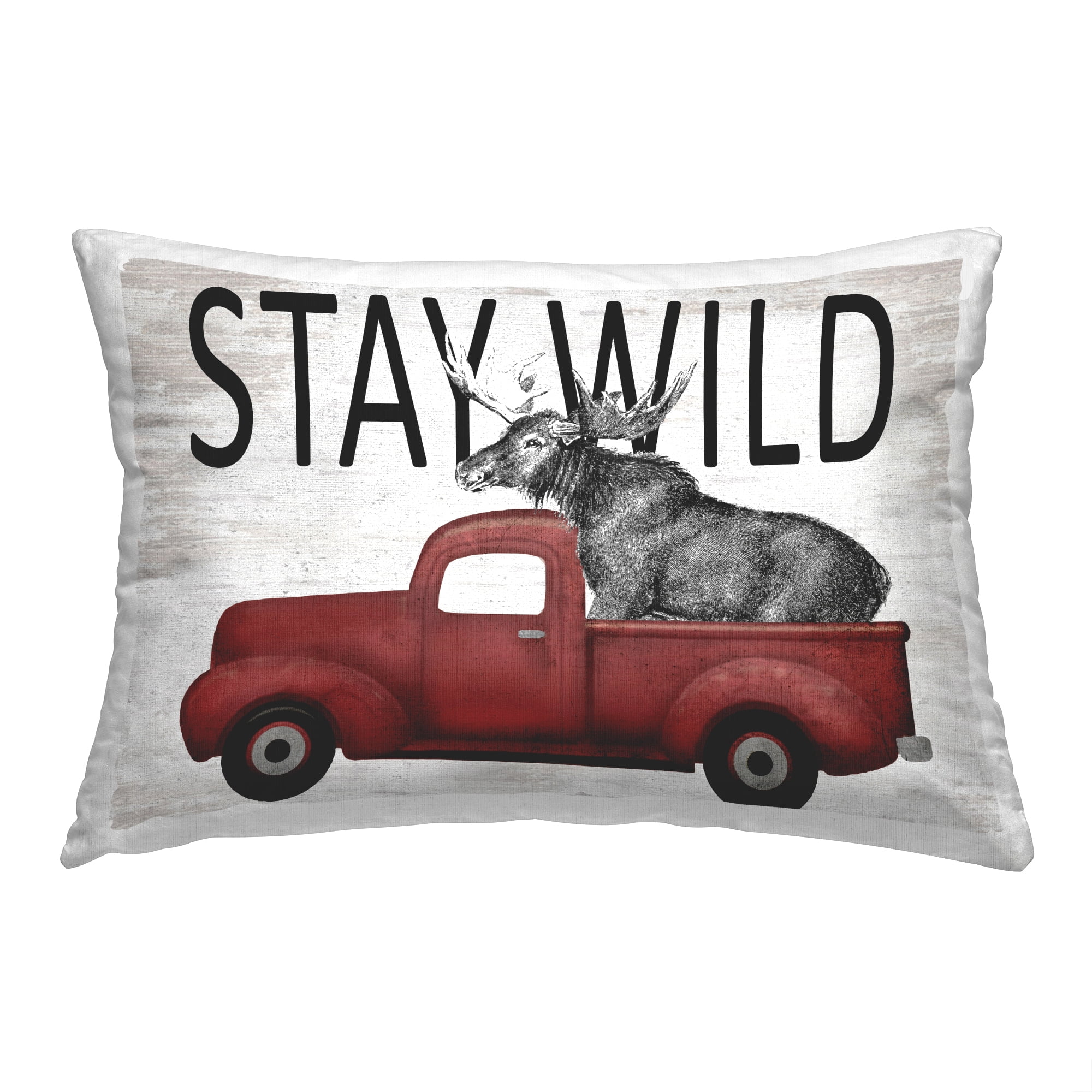 Stupell Industries Stay Wild Moose Decorative Printed Throw Pillow, 14 x 20