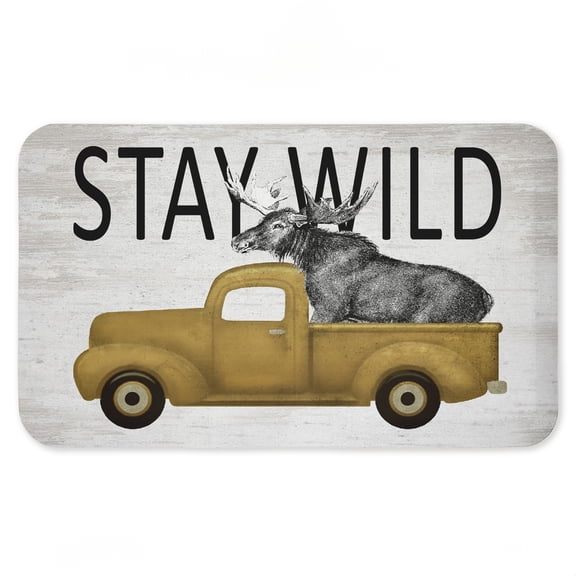 Stupell Ind - Stay Wild Moose Tailgate Anti-Fatigue Floor Mat 18x30 by Lettered and Lined