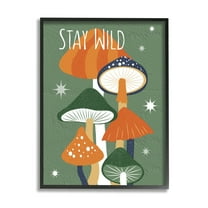 Stupell Industries Stay Wild Mushrooms Pattern Botanical & Floral Painting Black Framed Art Print Wall Art, 11 x 14